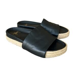 Beek Pelican Jute Slides in Black Women’s Leather Sandals Size 7
